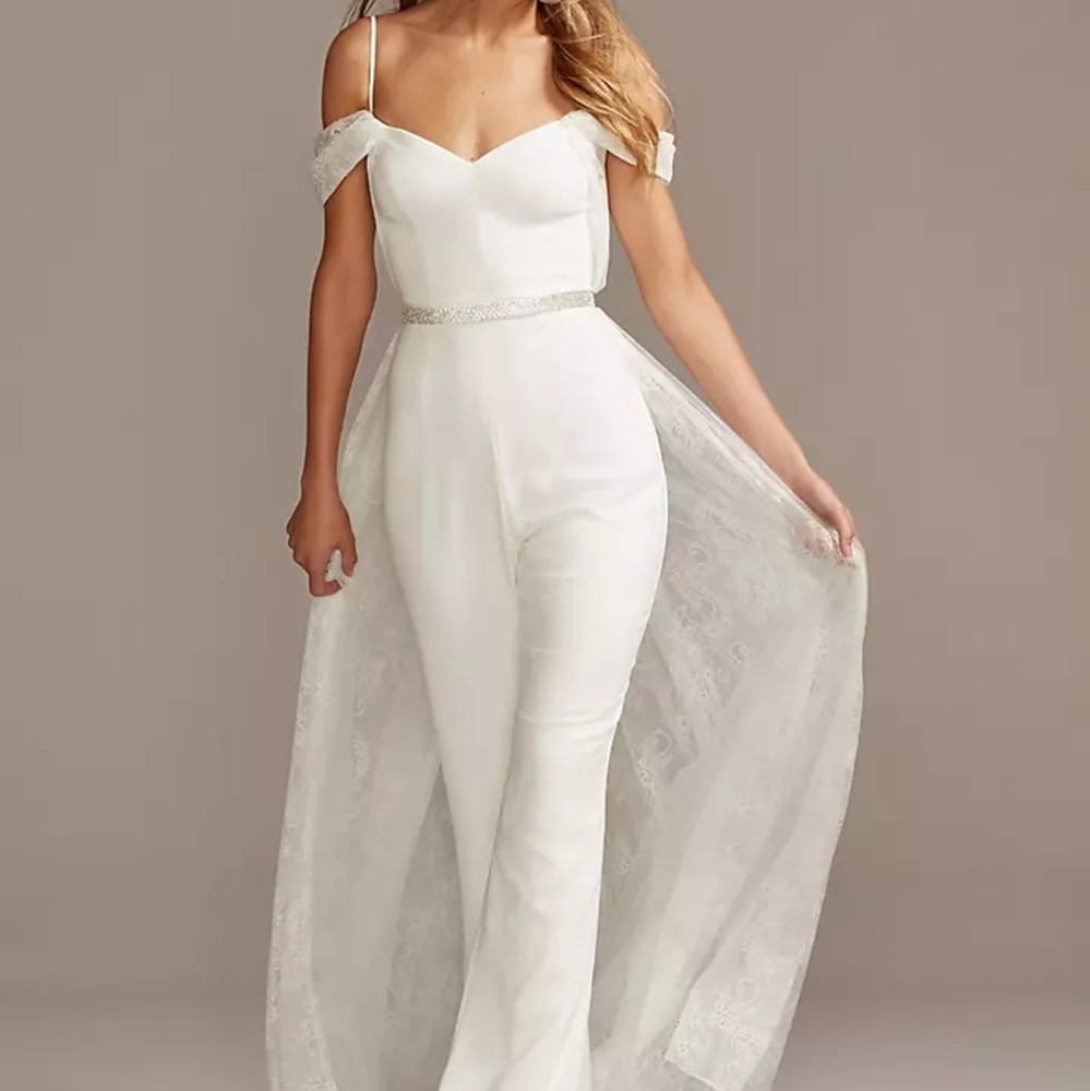 Melissa Sweet White Jumpsuit Flowy Relaxed Fit